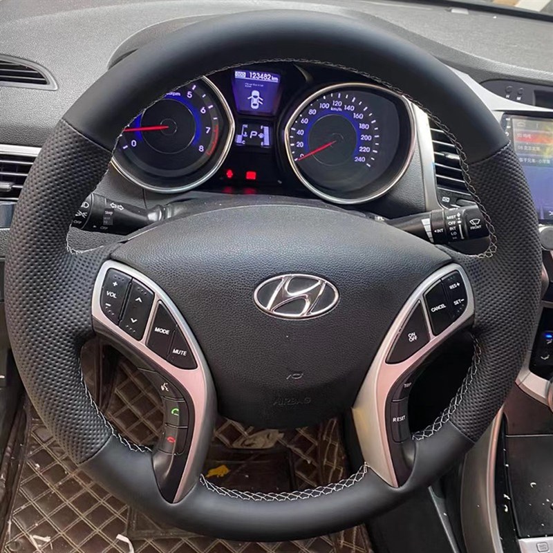 现代朗东方向盘套真皮内饰12-1w3-14-15-16朗东车把套手缝特别全