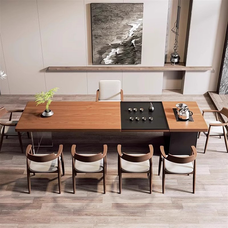 新中式实木茶桌椅组合现代简约禅意茶室H泡茶台办公室接待茶几茶