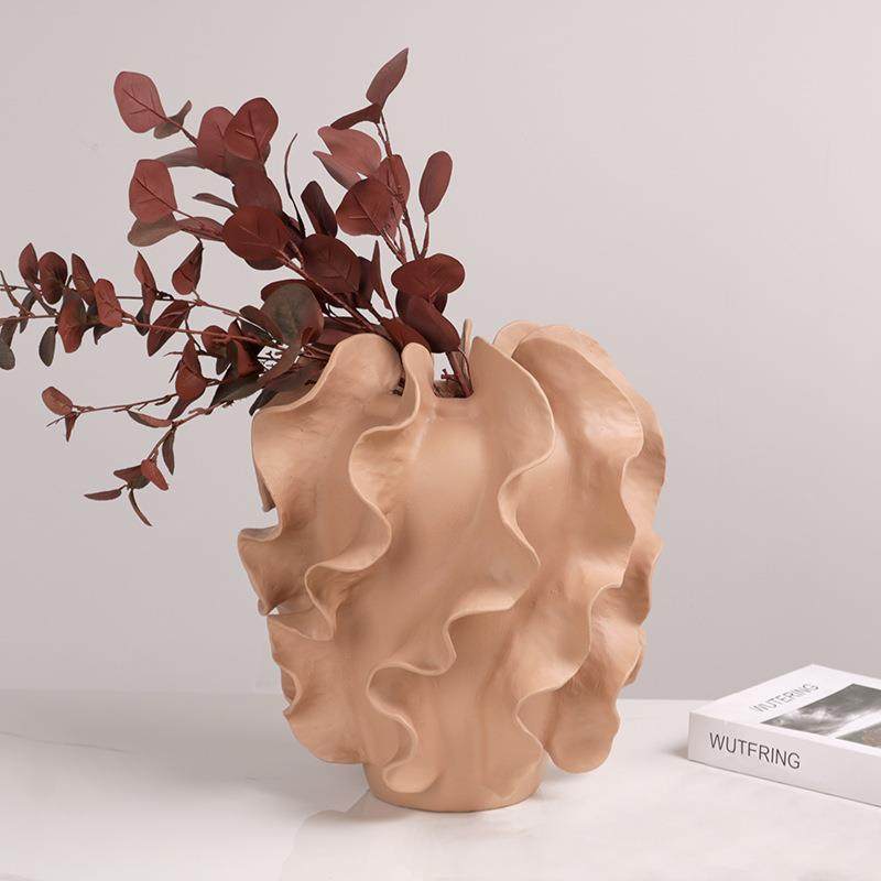 简约花瓶摆件皱褶花纹花器摆设样板间客厅玄关桌面软装饰品组合,电子元器件市场,其它元器件,淘宝优惠券,粉丝福利购,淘宝优惠卷