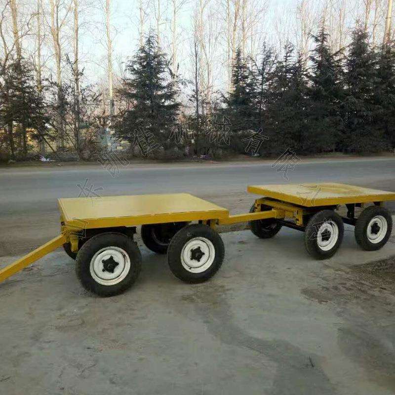 厂内运输平板拖车 全挂平板叉车 工业货运 平板拖车 平板牵引拖车