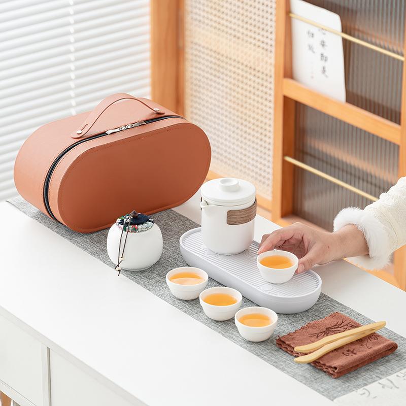 户外旅行茶具套装便携式小套旅游一壶四杯露营快客杯随身户外泡茶