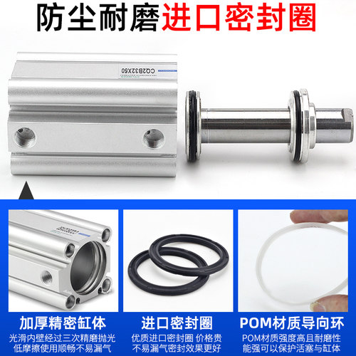 小型气动迷你薄型气缸CDQ2B100/80-15/20/25/30/35/40/7550DZ带磁