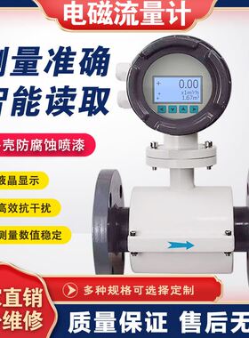 智能电磁流量计污水液体管道式数显高精度传感器插入式dn50dn100