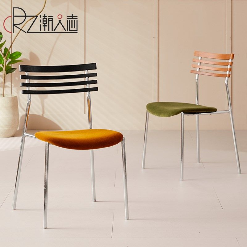 中古实木靠背椅子小户型家用餐椅轻奢现代简约餐桌椅轻奢丝绒座椅,住宅家具,餐椅,淘宝优惠券,粉丝福利购,淘宝优惠卷