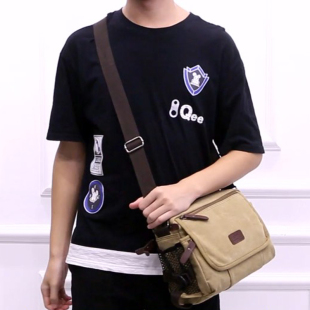 包包男士 随身斜挎小包 单肩包男单肩斜挎包背包夏天小男包帆布男式