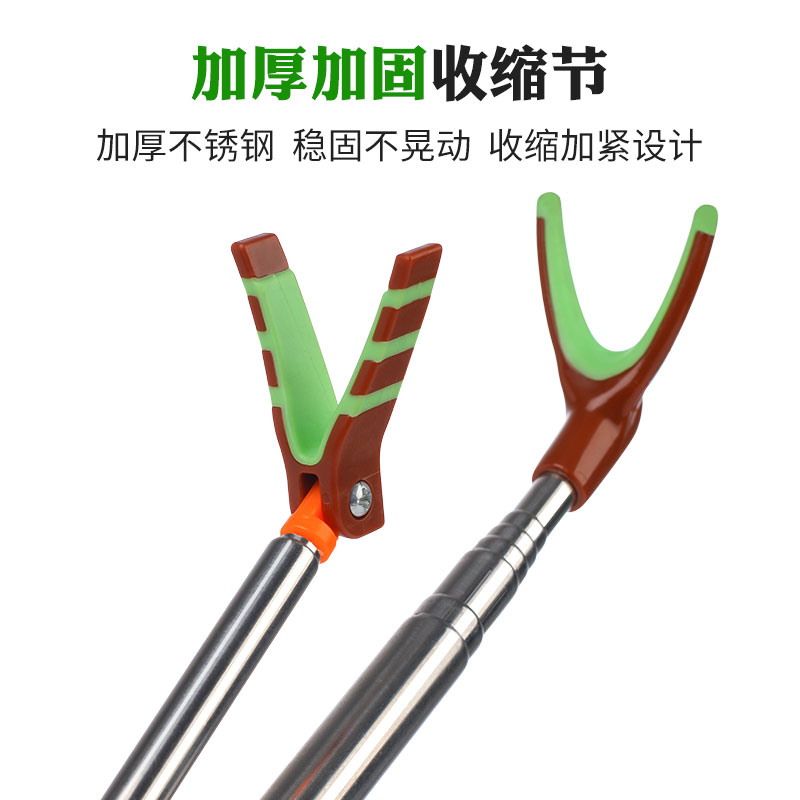 速发2.1米不锈钢炮台支架钓鱼竿D手竿架杆架竿钓鱼用品鱼具带地插