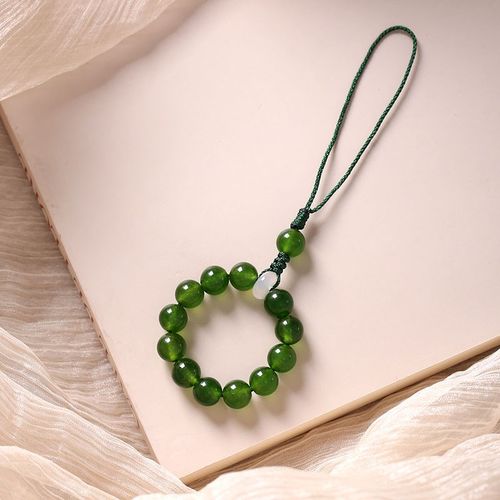 绿玉髓指环扣手机链挂绳挂件文艺风精致挂饰包包钥匙吊坠女款防丢