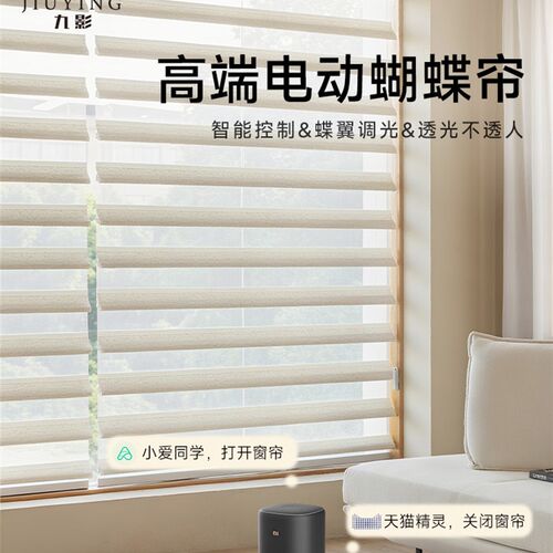 九影蝴蝶帘百叶窗帘遮光202x5新款电动罗马帘卫生间升降卷帘卧室