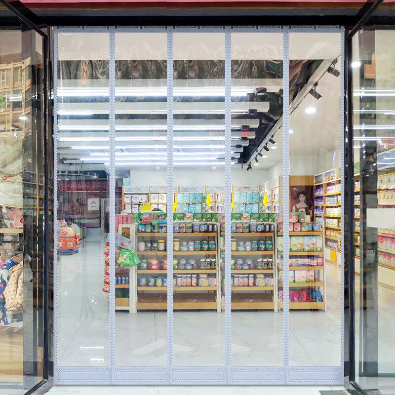 夏季磁性自吸透明隔断空调门帘店z铺商用防尘超市门口挡风pvc软帘