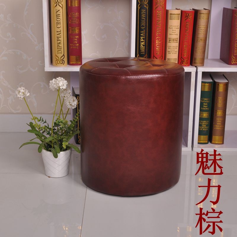 茶几凳小皮凳沙发凳梳妆凳搁脚凳服装店H试衣间凳皮墩换鞋凳KTV凳
