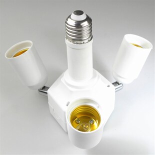 E27万向转f换灯座适配器e27转e27加长灯头三加一转换器一分四灯口