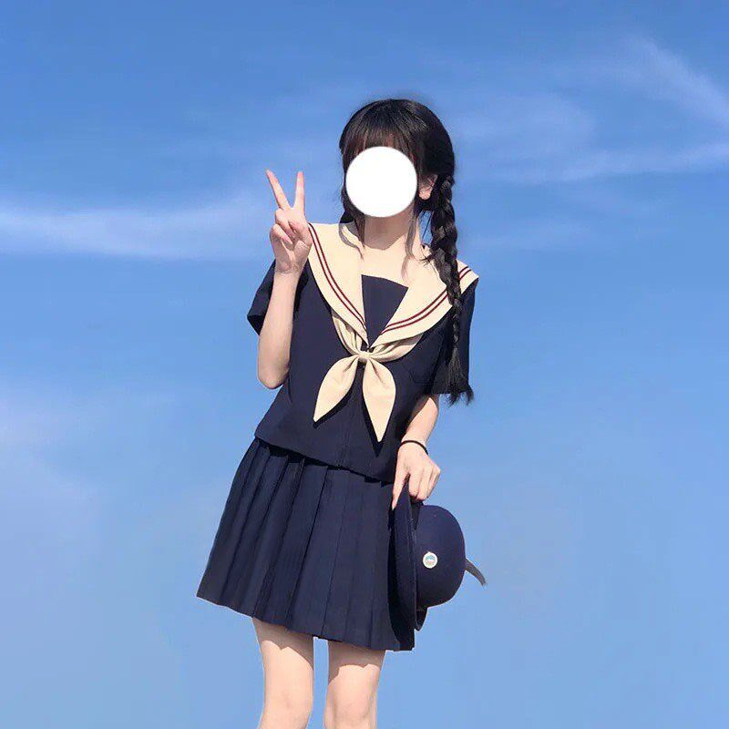 日系正统JK制服裙基础款中间服长袖水手服学院风校服班服女学生装