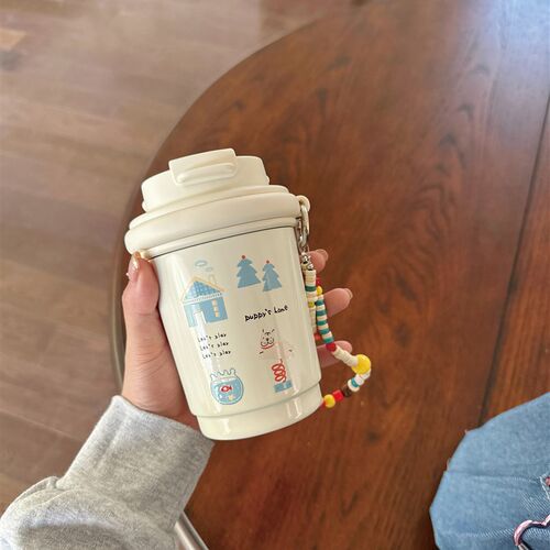 TOPCUP陶瓷内胆保温杯t女生水杯可爱高颜值杯子随行便携咖啡杯迷
