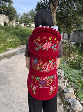 婴儿传统b老式背小孩裹被贵州宝宝背带后背式双肩围被背带背抱小