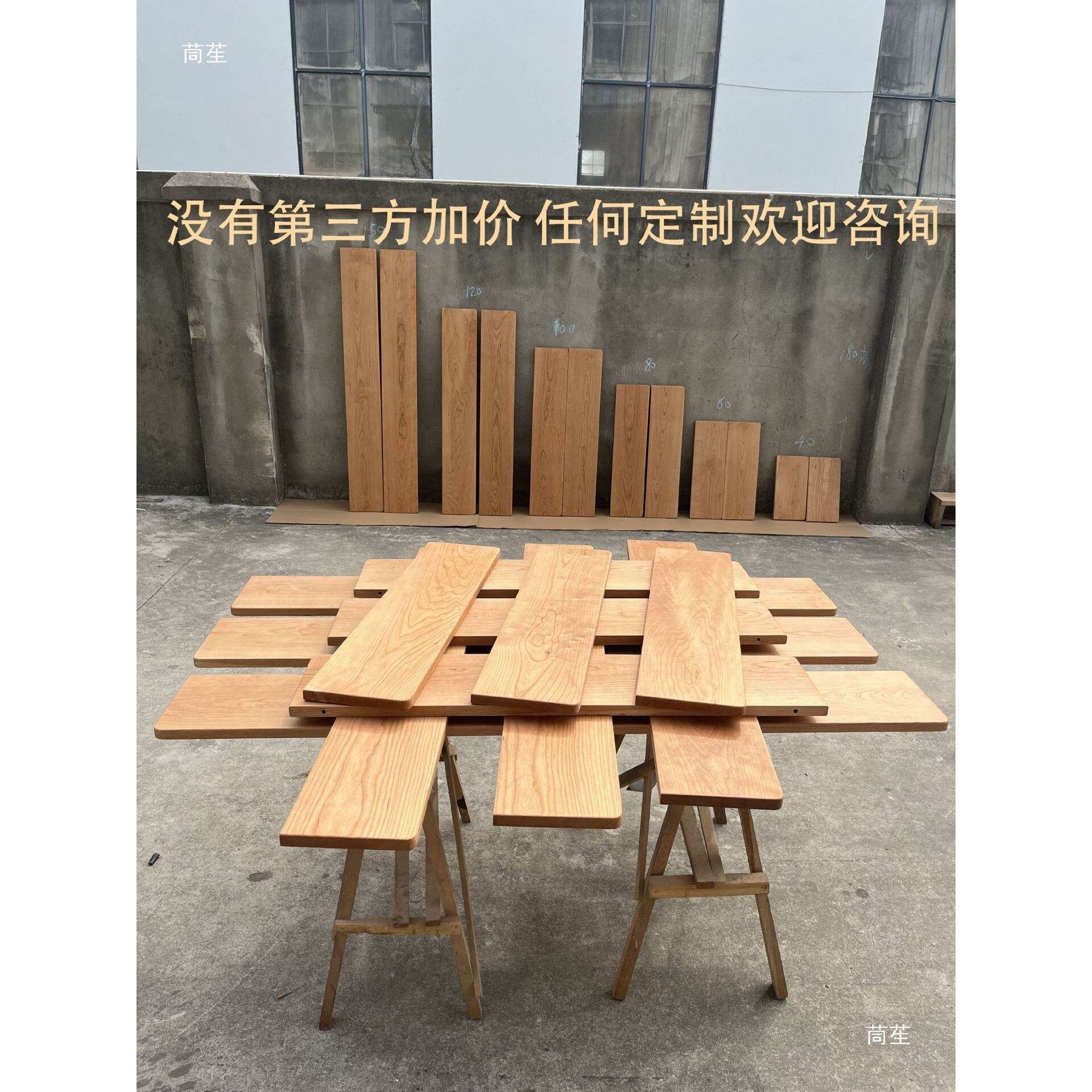 樱桃木实木隔板墙上置物架一字板搁板层板装饰收纳书房厨房