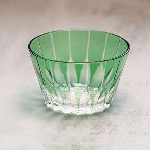 日式江户切子手工雕刻星芒手握牛奶咖啡拉花杯家用玻璃杯220ml