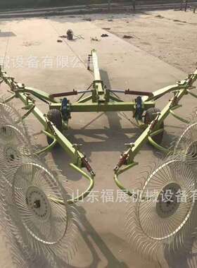 14盘四轮牵引牧草收集机液压升降稻麦秸秆搂草机 多功能搂草机