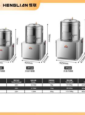 恒联 土豆脱皮机商用 全自动电动马铃薯红薯磨皮去皮清洗机 PP15A