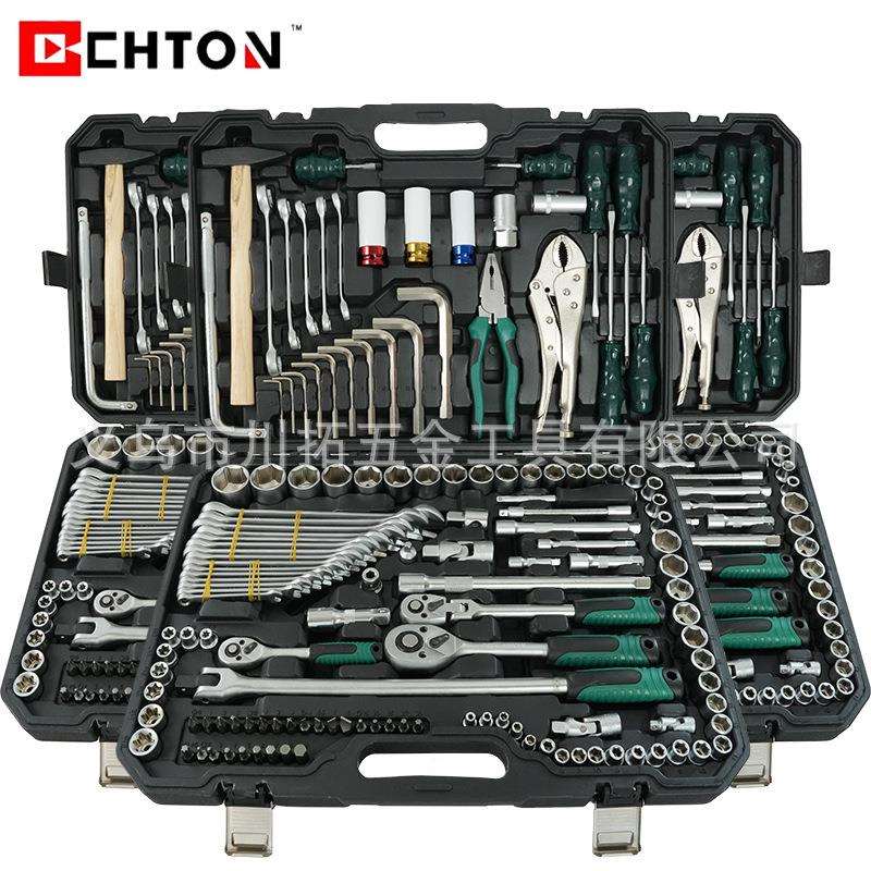 142+2件套高品质24齿哑光珍珠镍扳手套筒汽修组套工具套装全套