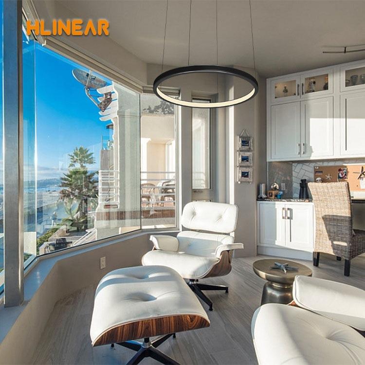 华丽照明商业建筑内部照明吸顶灯线形灯室内LED圆形吊灯铝材环灯