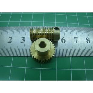 小铜蜗杆蜗轮0.5M模蜗杆蜗轮减速比1：60小型减速机器箱制作