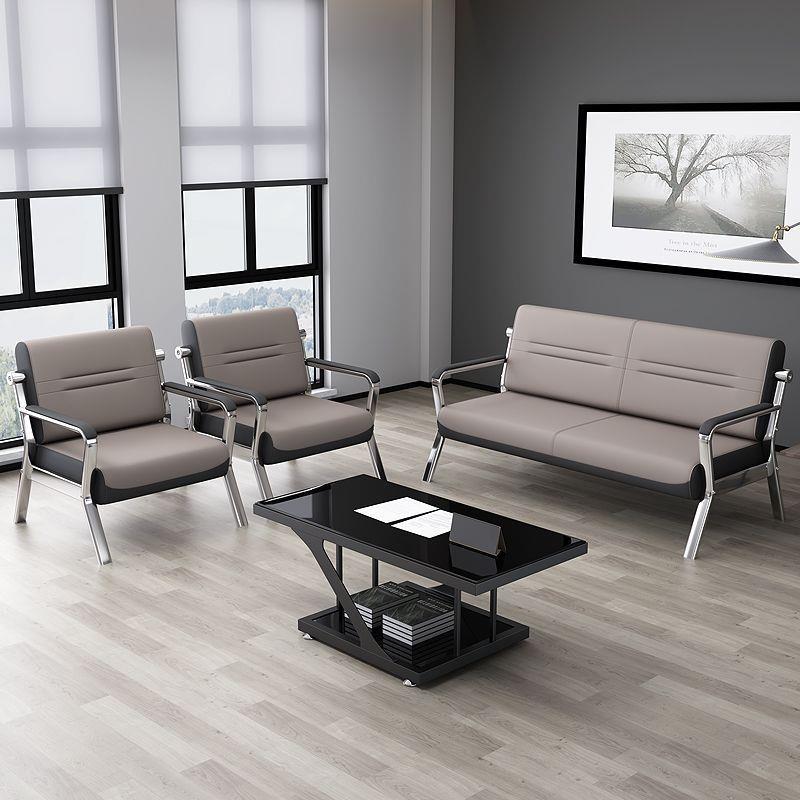 现代简约办公室接待会客区沙发简约商务洽谈桌等候休息区茶几组合