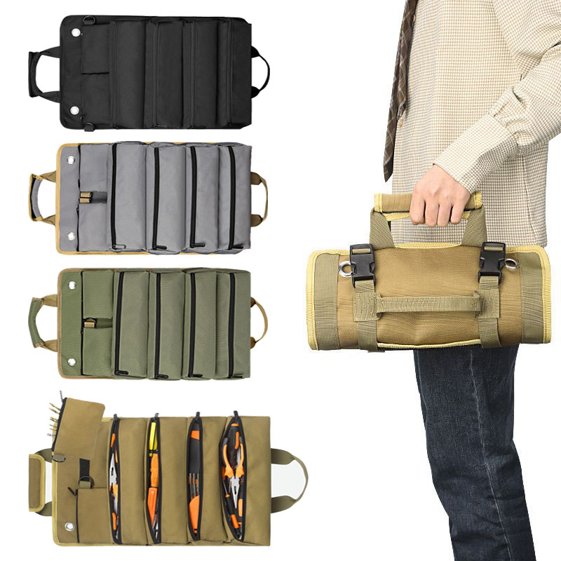 卷式电工包耐磨加厚车载维修木工手提便携式大容量五金工具收纳包