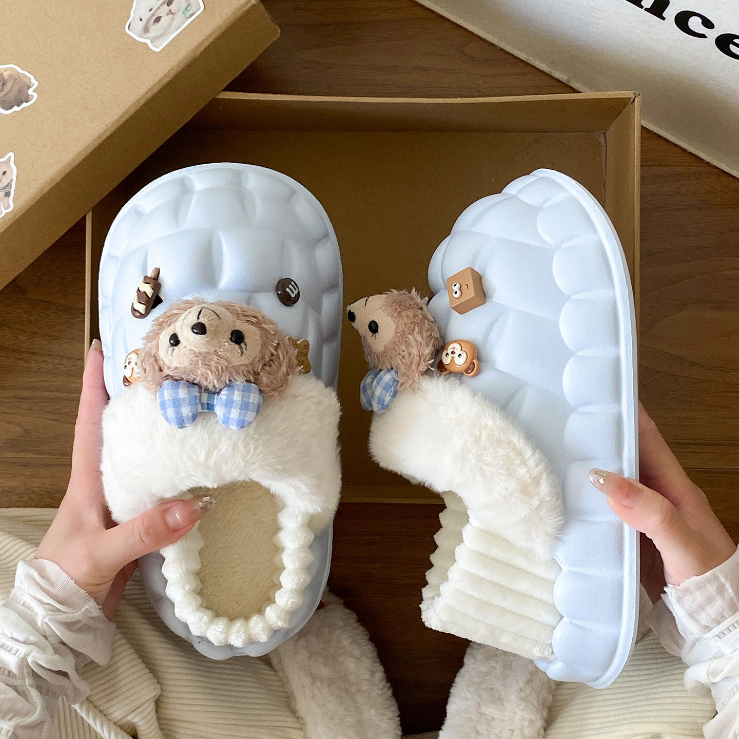 时尚可拆卸宿舍棉鞋女厚底EVA加