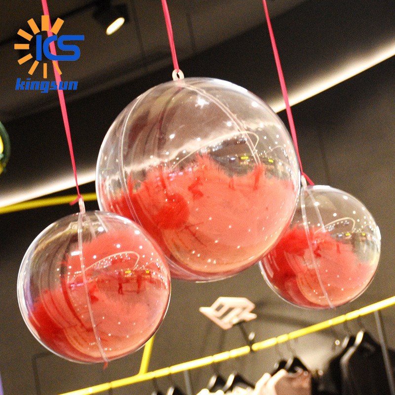 圣诞球高透明整件4-20cm塑料节庆圆球圣诞装饰吊球空心装饰挂球