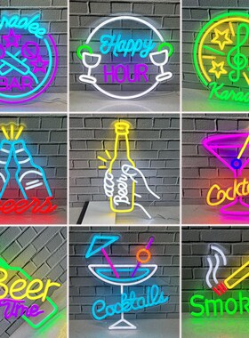 Led霓虹灯定制发光字酒吧字母明星演唱会手举牌网红iUns电池款摆