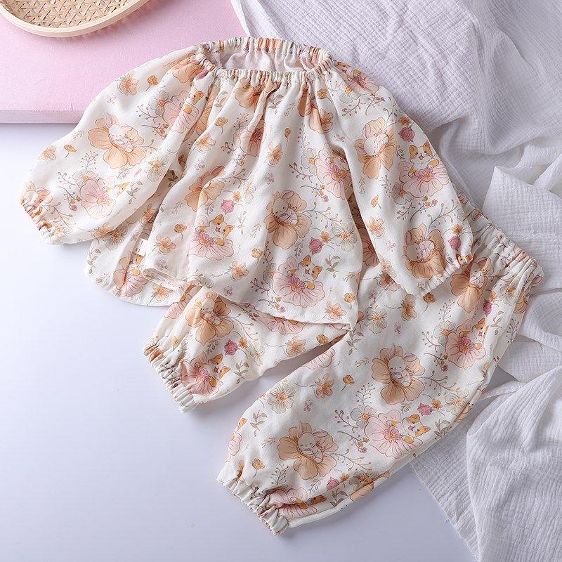 女宝宝春夏套装儿童竹纤维柔软长袖长裤两件套宝宝宽松透气娃娃衫,童装/婴儿装/亲子装,套装,淘宝优惠券,粉丝福利购,淘宝优惠卷