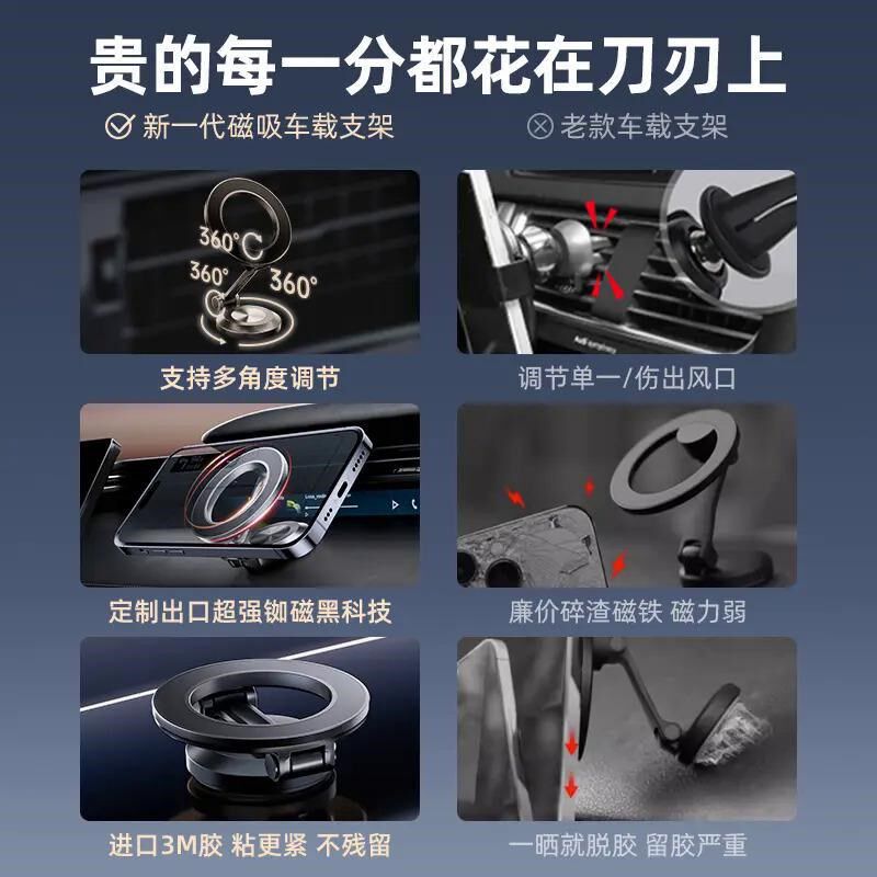 磁吸车载手机支架多功能折叠可调节旋转平板专用汽车X导航拍摄支
