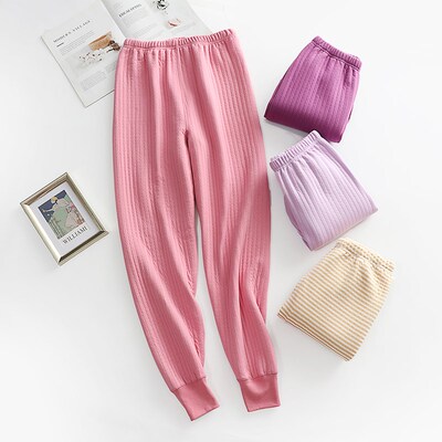 老年人保暖裤女薄款大码三层夹棉保暖裤N宽松内穿冬季加厚秋裤