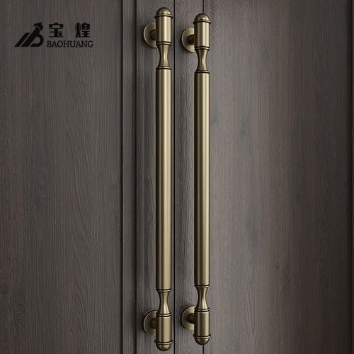 现代极简约玻璃门拉手加厚不锈钢定制酒店商铺推拉实木门把手黑色