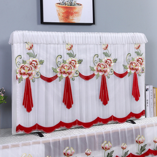 新款液晶电视机防尘罩套子85英寸z65壁挂中式75蕾丝帘盖布开机不