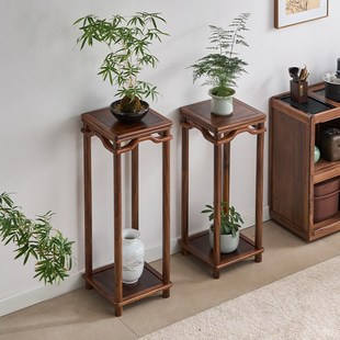 实木花架a明式客厅落地式收纳花台架子室内花几阳台花盆置物架整