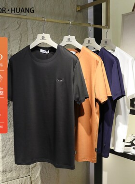 会呼吸的面料2025夏季新款80支液氨双面丝光100%匹马棉T恤男9737