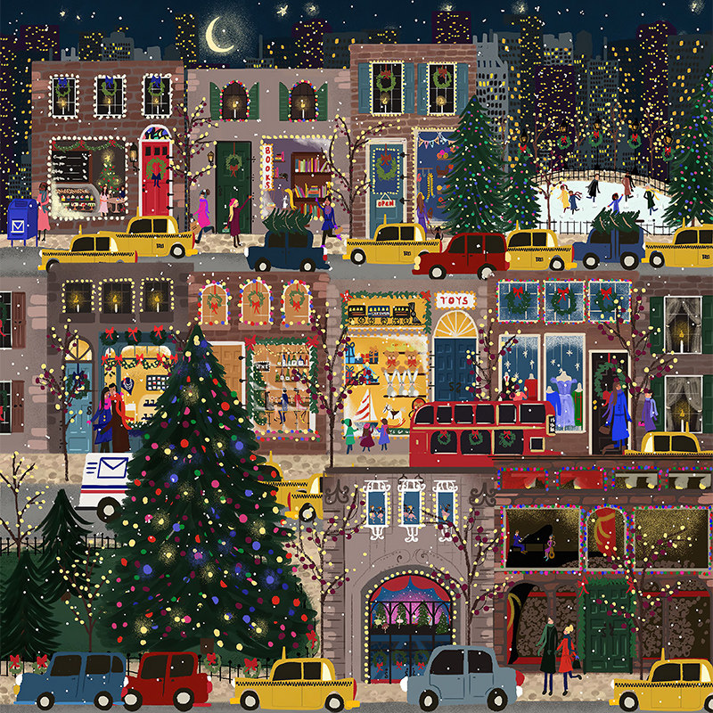 木质拼图500片成年人减压学生益智解闷高难度拼块圣诞冬灯礼物图片