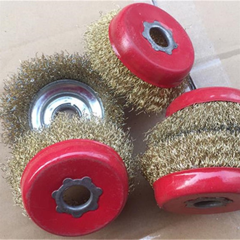 工业碗型钢丝轮 金属打磨除锈抛光轮100角磨机孔16木工钢刷125X16
