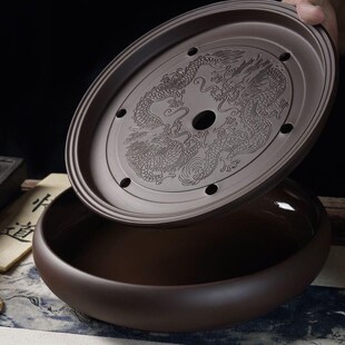 紫砂陶瓷功夫茶具 家用茶台简约小号茶海茶托托盘 储水干泡台茶盘