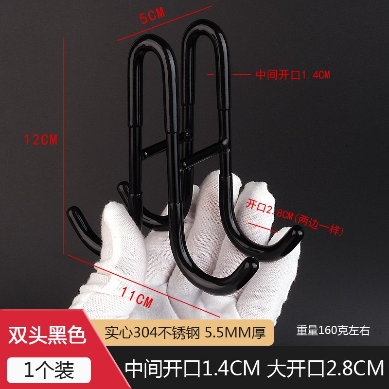 304不锈钢挂钩淋浴房玻璃门免打孔S钩子厨房浴Q室多功能毛巾挂衣