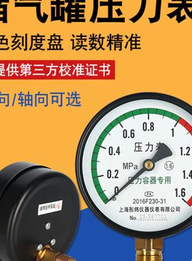 蒸汽锅炉压力表10MPA01向径向压力表空压机6轴气压表.储气罐0-Y