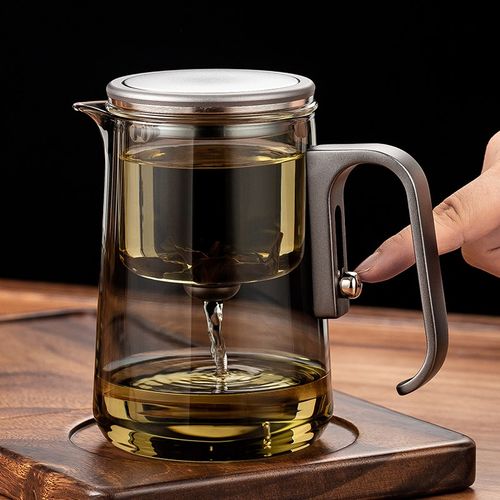 无杆磁吸飘逸杯泡茶壶家用2025新款一键茶水分R离泡茶杯高端冲茶