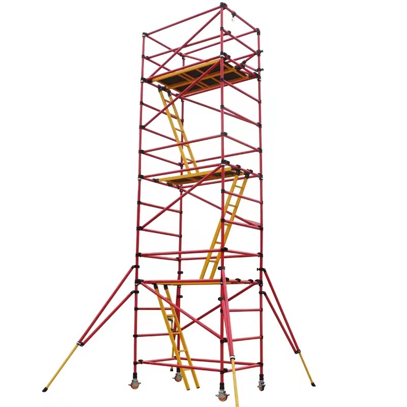 绝缘脚手架电力检修高空作业施工爬梯组I装可移动式脚手架登高平