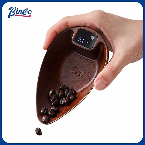 Bincoo胡桃木咖啡电子秤豆碟B手冲电子称豆盘意式咖啡称重展示盘
