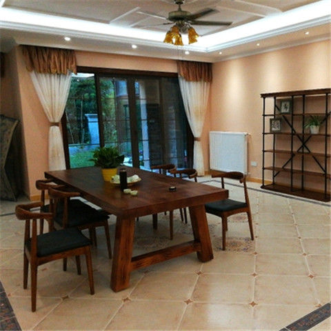 实木会议办公桌大板长桌简约现代泡茶桌长条桌工作台洽谈桌椅组合