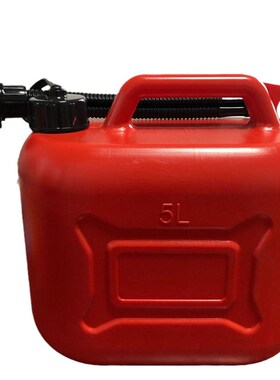 5升红色塑料油桶 加厚带刻度汽油桶塑料油壶油壶红色油桶PP外盖