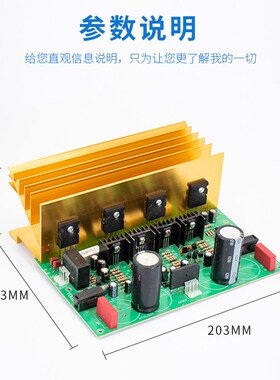 500W胆味功g放板大功率功放板 Hi-Fi发烧功放板 纯后级功放板DIY