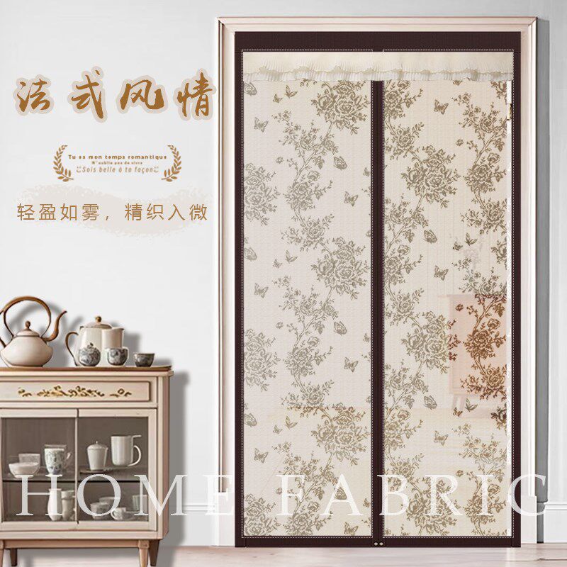 防蚊虫门帘新款全磁条磁性自吸隔断卧室帘K子半透明防蝇遮挡纱门