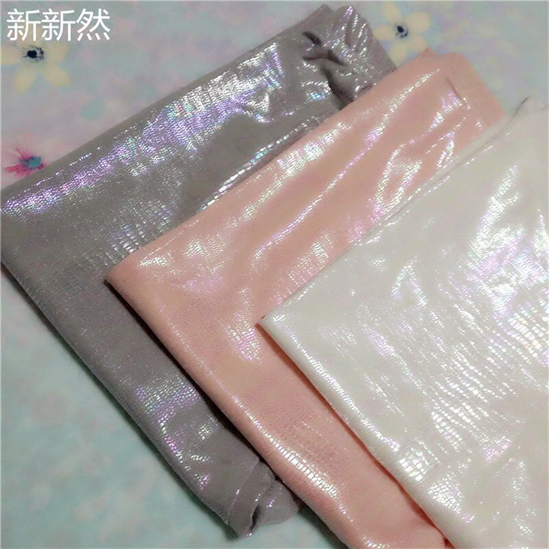 2018珠光蛇皮纹打底裤春夏加绒外穿九分小脚仿Opu皮裤粉白彩色透